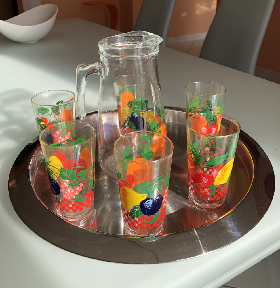 Service orangeade (carafe et 6 verres) 15 Dracy-le-Fort (71)