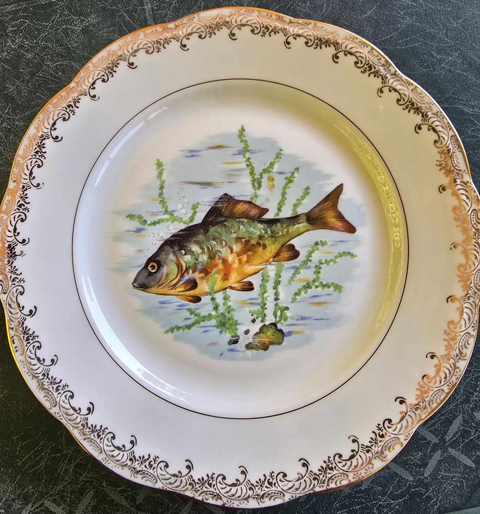 Service � poisson en porcelaine 1950 220 Antony (92)