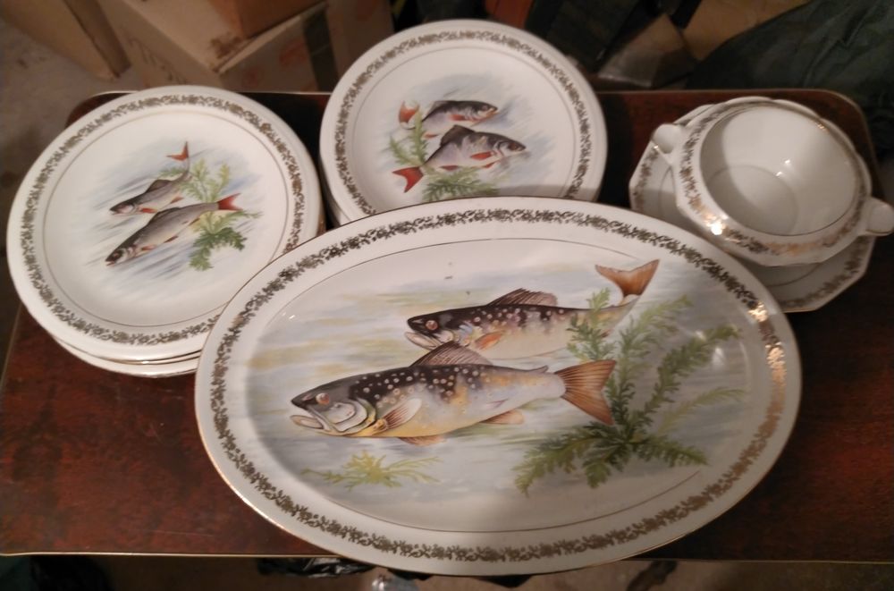 Service � poissons en Porcelaine de Limoges 45 Saint-Nabord (88)