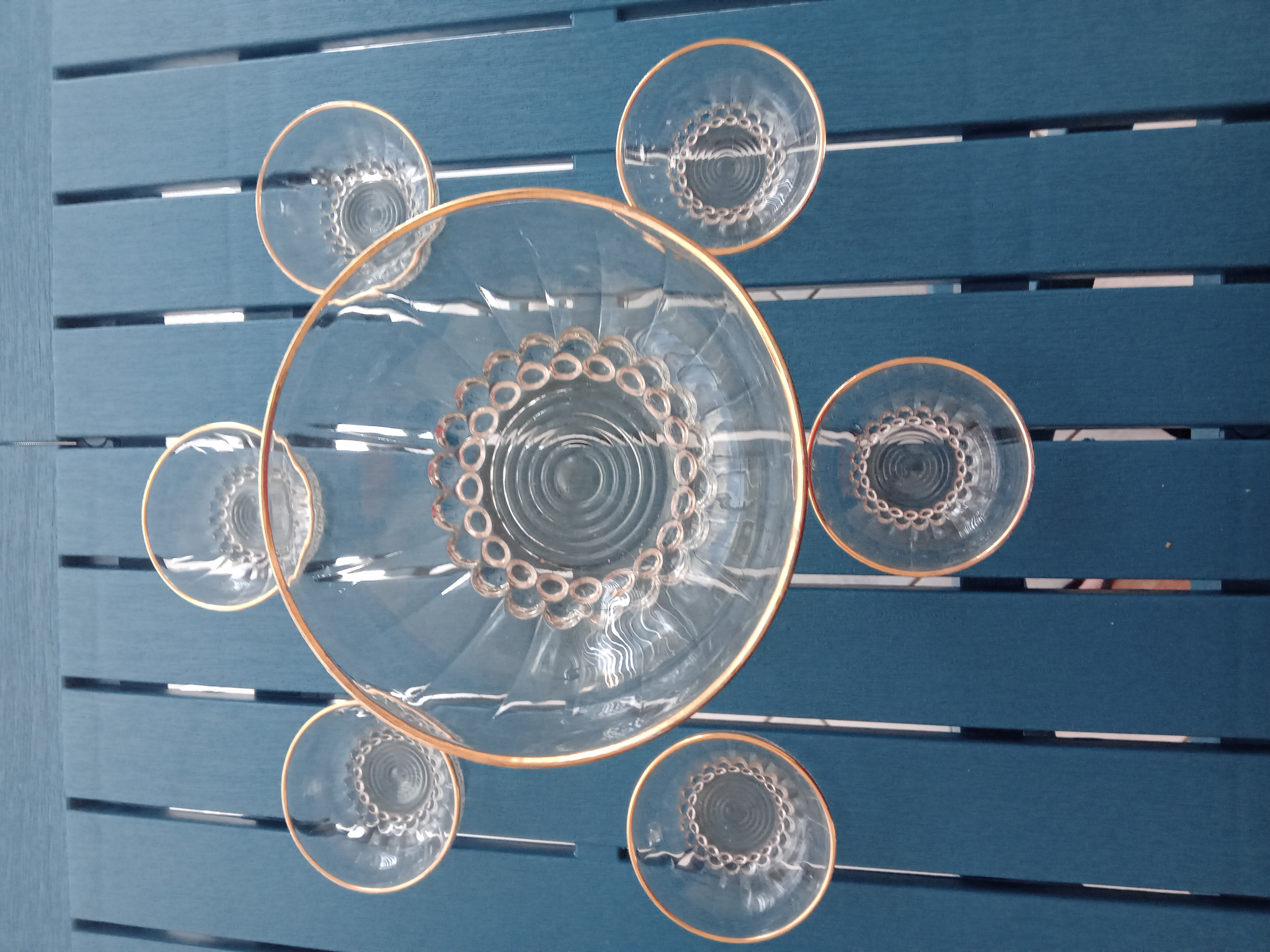 Service salade de fruits vintage en verre 15 Marcq-en-Bar�ul (59)