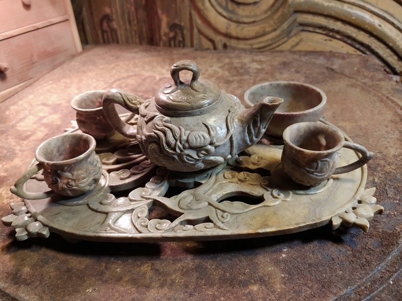 Service � Th� en St�atite Th�i�re D�cor Dragon Chine Asie 120 Loches (37)