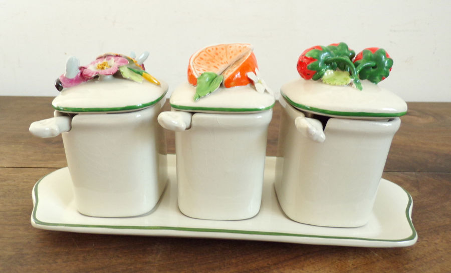 Service de table confiturier, plateau, pot et cuill�re 28 Livr� (53)