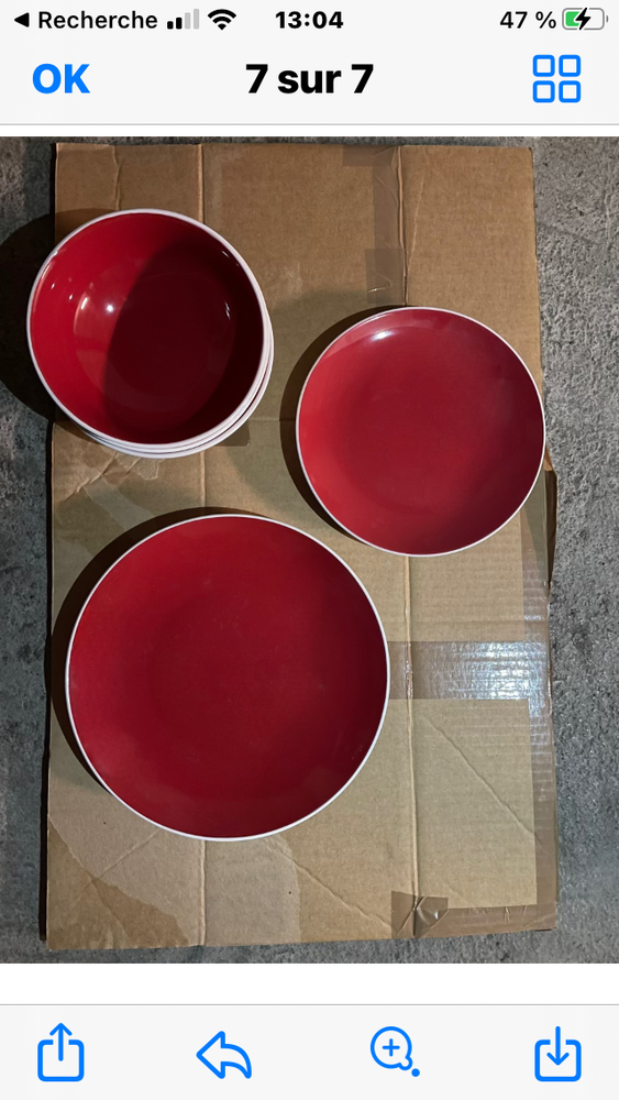 Service de table rouge 30 Nice (06)