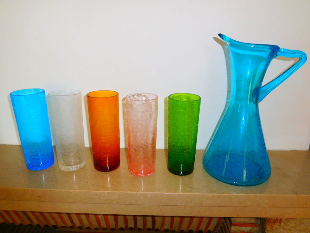 service de 10 verres + carafe en verre craquel� 10 Achicourt (62)