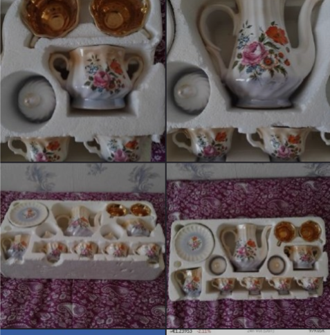 Service � th� vintage floral en faillance 24 Veneux-les-Sablons (77)