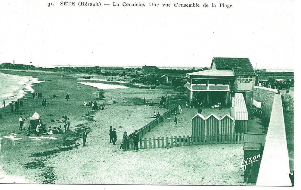 31 - SETE - LA CORNICHE - UNE VUE D'ENSEMBLE DE LA PLAGE 2 Gigean (34)