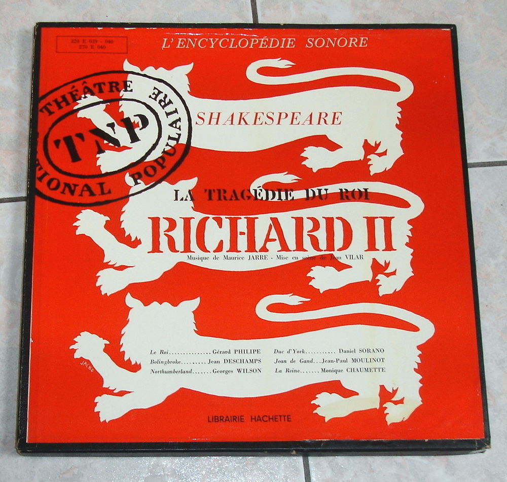 SHAKESPEARE-COFFR 3xLP-LA TRAGÉDIE DU ROI RICHARD-GérPHILIPE 12 Tourcoing (59)