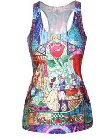 Tee-shirt Belle et la bete XL disney anime TV cin� 14 F�ves (57)