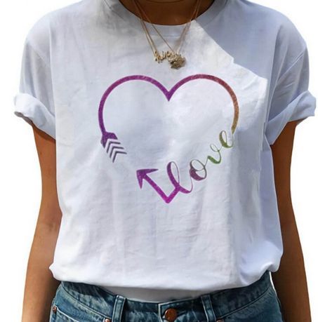 Tee Shirt blanc imprim� Love avec coeur 11 Lille (59)