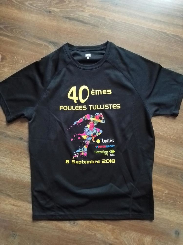 Tee shirt de course 40ème foulées tullistes homme taille M 2 Aurillac (15)