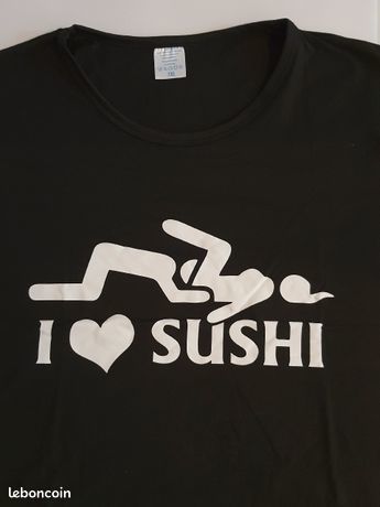 T-Shirt fantaisie  I love sushi  XXXL (Neuf emballé) 14 Chéroy (89)