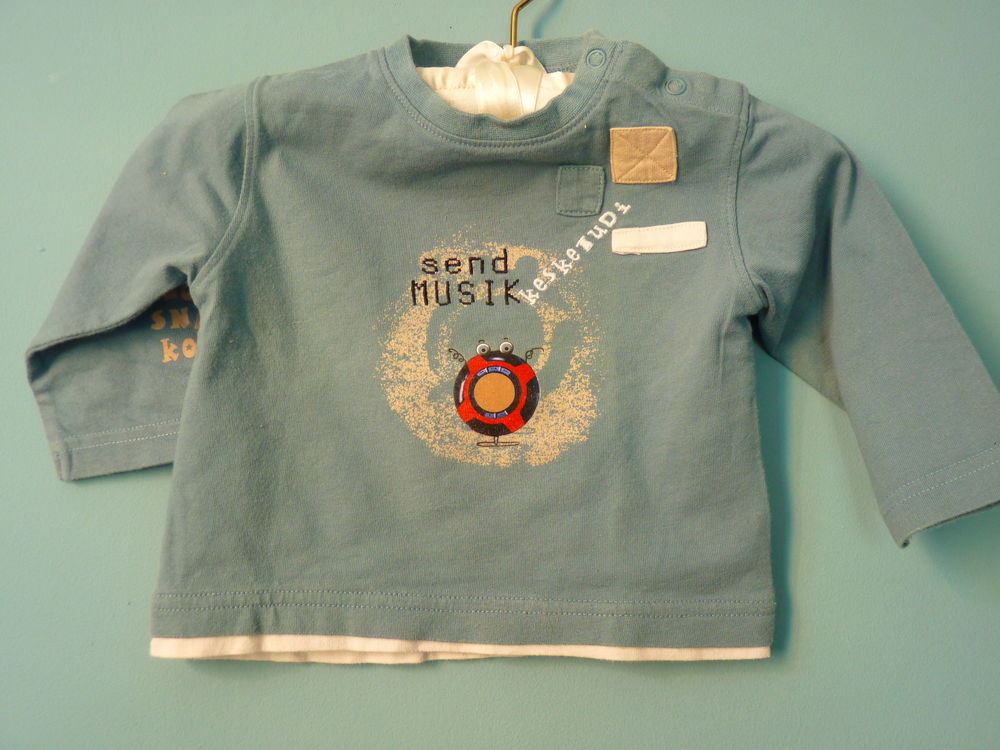 T-shirt garçon  compagnie des petits 12 mois bleu TBE 2 Brienne-le-Château (10)