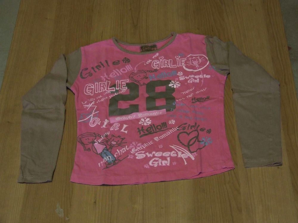 Tee-shirt manches longues Rose manches vertes 8�ans (126�cm) 2 Bagnolet (93)