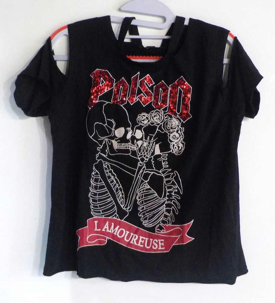 TEE-SHIRT NOIR AVEC DESSINS JENNYFER TAILLE S 5 Bubry (56)