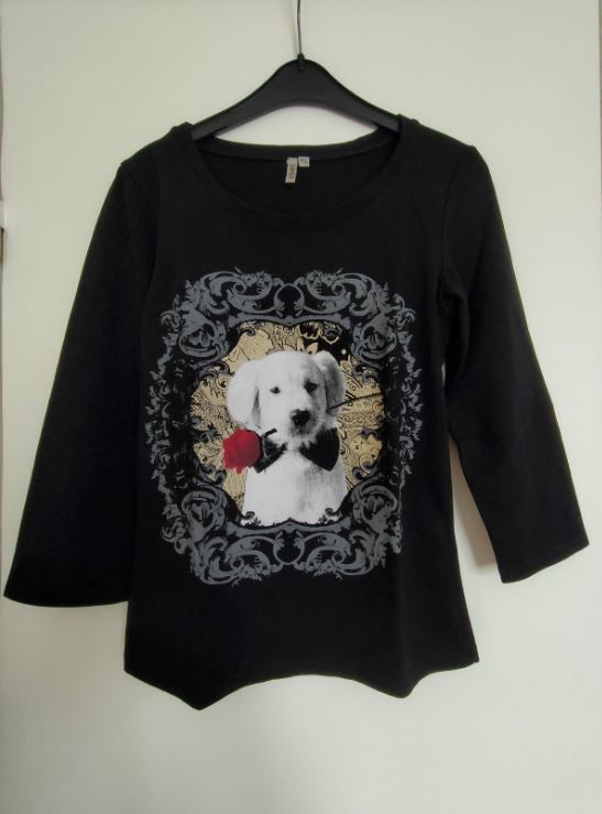Tee-shirt noir chien blanc rose rouge  Spot  T36 6 Montigny-le-Bretonneux (78)