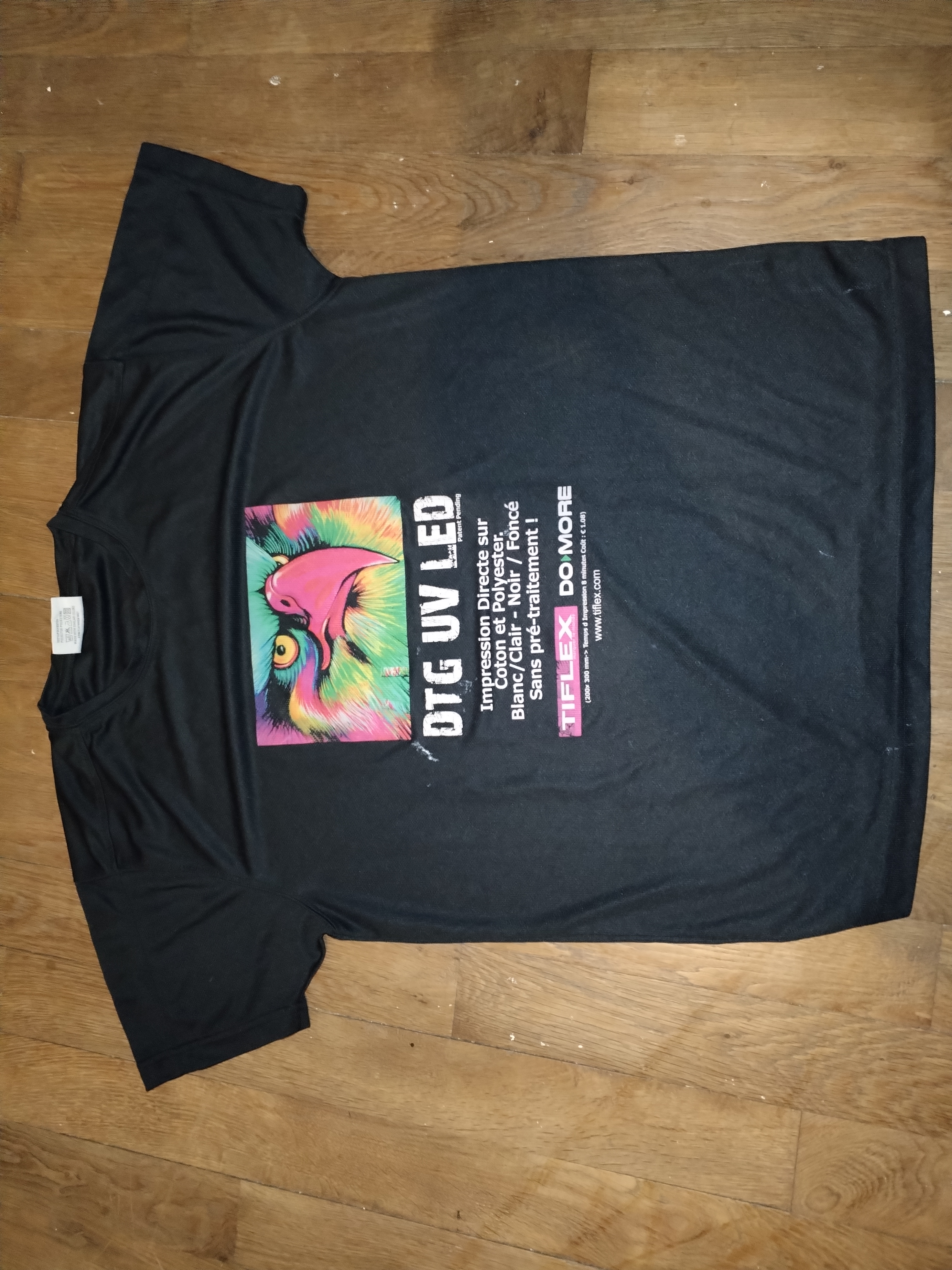 T-shirt noir publicitaire (Taille L) IDEAL TRAVAUX 1 Brillon-en-Barrois (55)