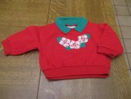 Tee shirt rouge avec motif fleurs et col vert 3 mois 0 M�rignies (59)