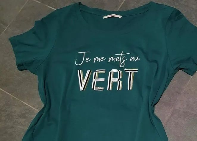Tee shirt vert    Je me mets au vert  Cama�eu  - T 38 - 40 5 Domart-en-Ponthieu (80)