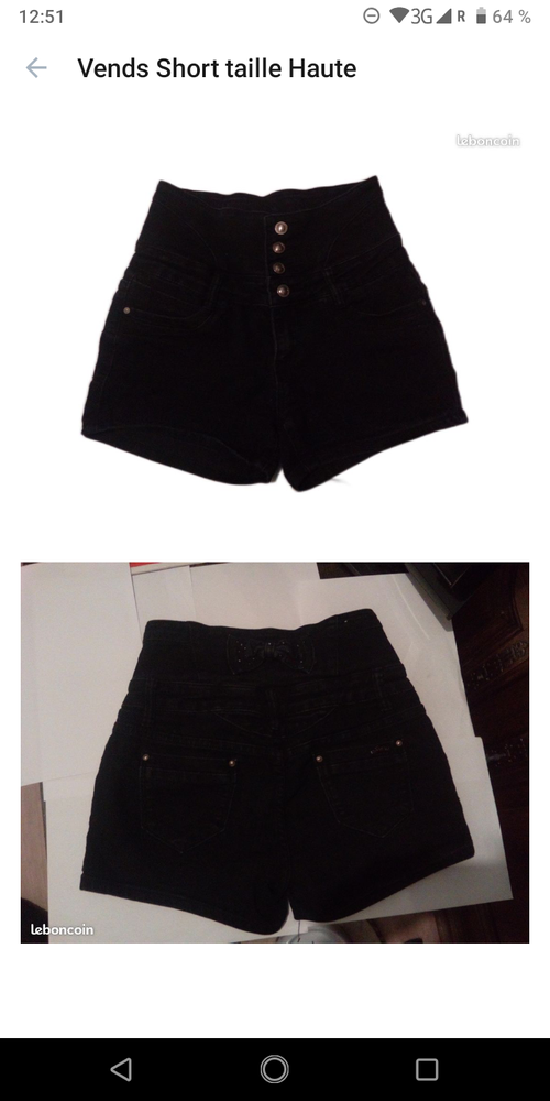 short noir taille haute en jean 10 Saint-Germain-des-Foss�s (03)