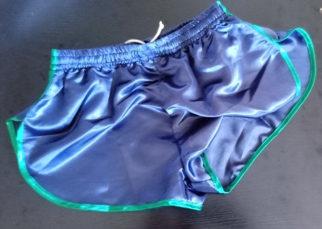 Short Vintage nylon Satin Bleu marine/Vert Size M 42 22 Lyon 3 (69)
