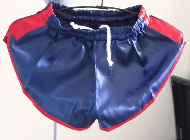 Short Vintage Nylon Satin Bleu marine.rouge Size S 40 22 Lyon 3 (69)