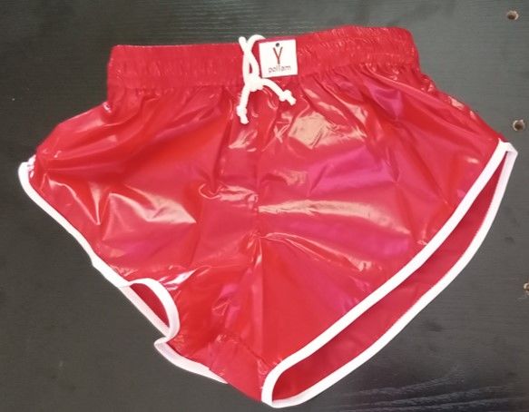 Short vintage nylon polyamide Rouge/blanc 3 sizes S M L/XL 29 Lyon 3 (69)