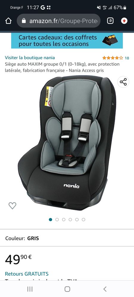 Si�ge Auto (0 � 18 kgs) 30 Joinville-le-Pont (94)