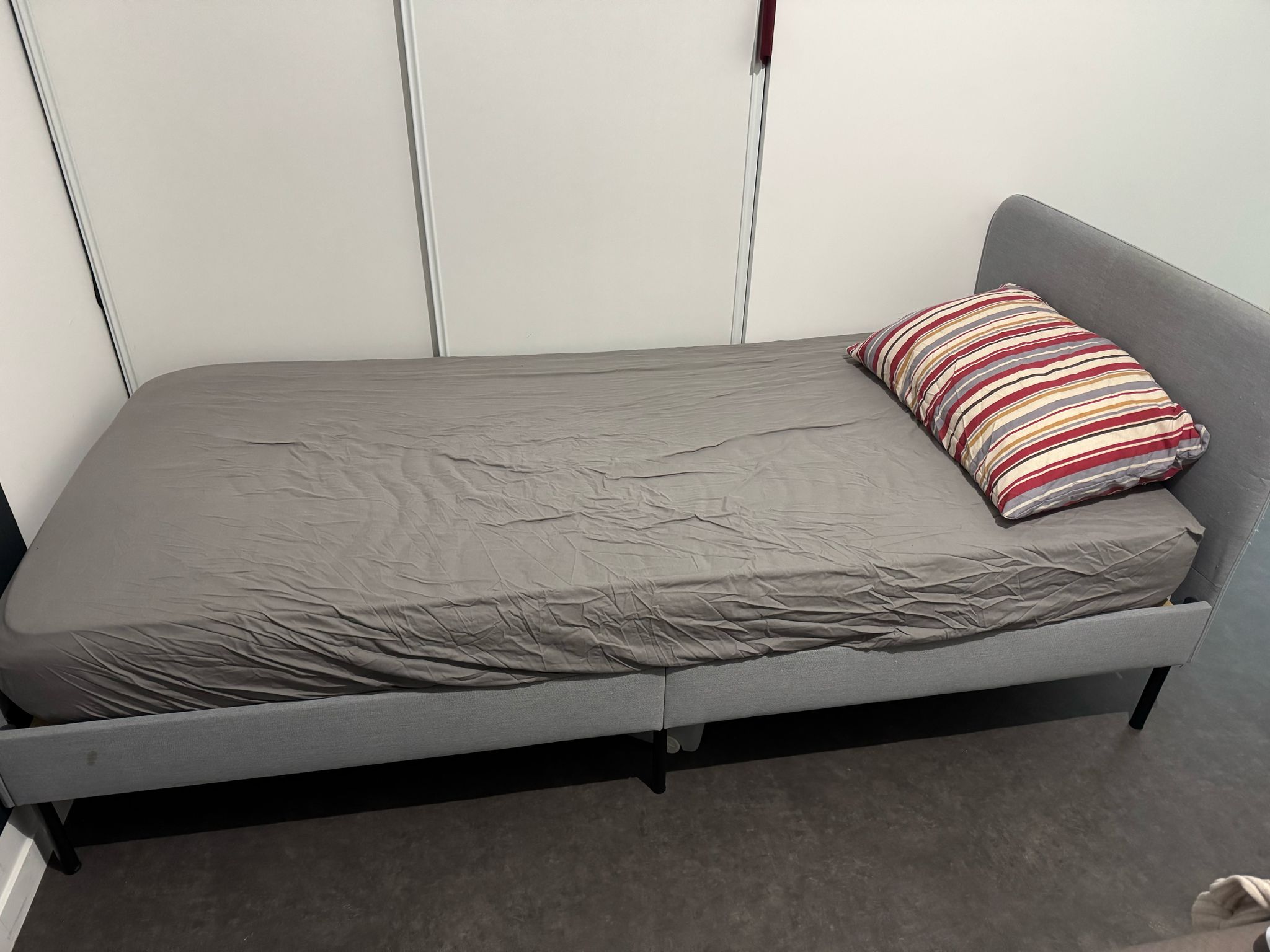 Lit Simple Gris 90 Noisiel (77)