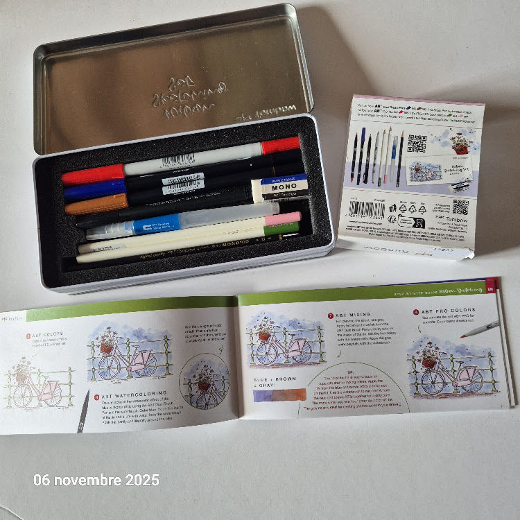 Set Sketching Urban crayon 1H, gomme, feutre, 2 ABT brush, p 25 Saumur (49)