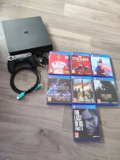PS4 Slim:1 To en parfait �tat+ 9 jeux + DLC & une manette ? 185 Bourgbarr� (35)