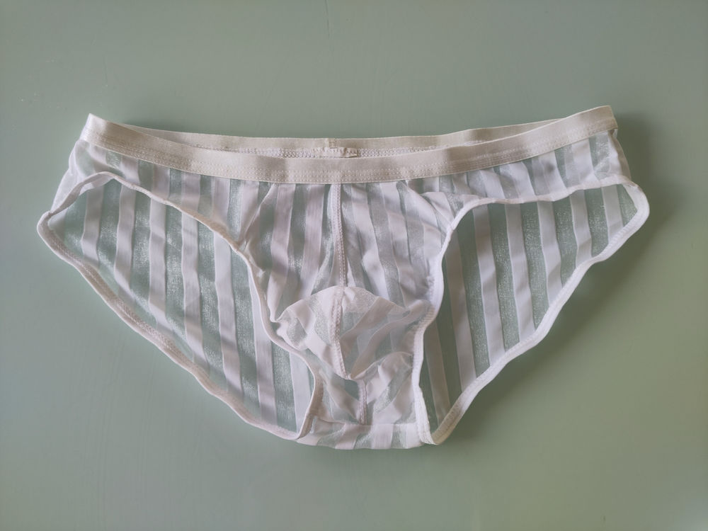 Slip homme � rayures blanc transparent taille M 6.5 Bourg-Blanc (29)