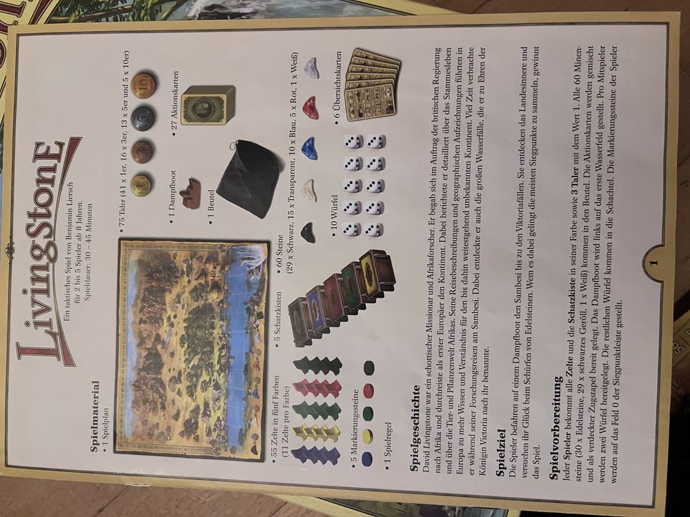 jeu de soci�t� LIVINGSTONE - schmidt 25 Bry-sur-Marne (94)