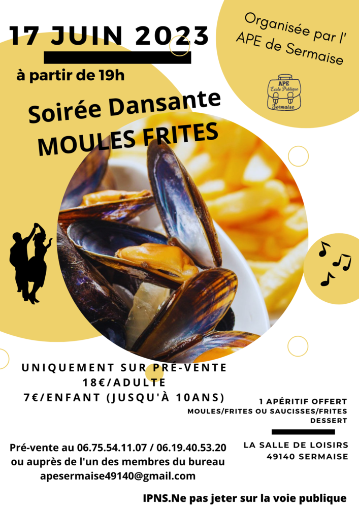 Soir�e Dansante Moules/Frites 18 Sermaise (49)