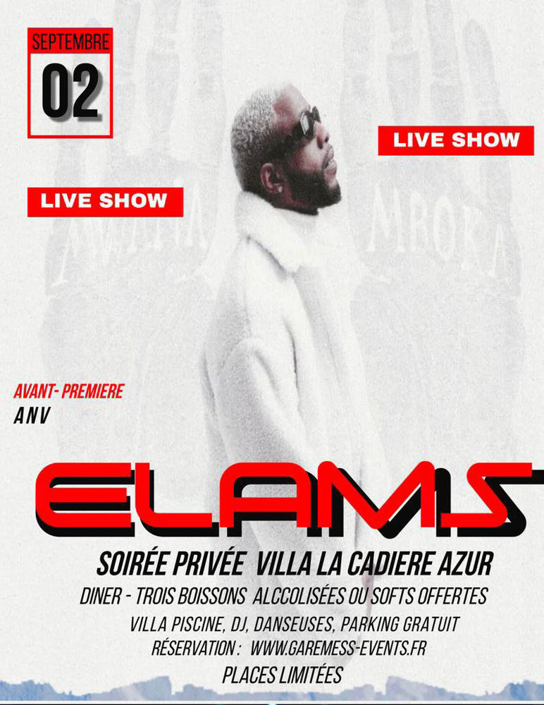 Soir�e Priv�e chanteur  �ELAMS�  160 La Cadi�re-d'Azur (83)