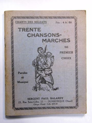 Soldat chant ww1 balardy 14-18 militaire militaria 15 Dunkerque (59)
