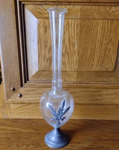 Soliflore vase verre cristal et �tain 10 Vizille (38)