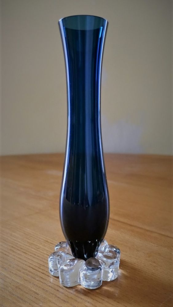 Soliflore verre et p�te de verre Bleu Nuit TBE 18 Nice (06)