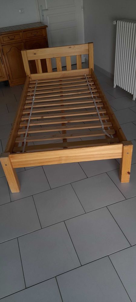 sommier 1 personne 90x190 tr�s bois pin 40 Chabris (36)