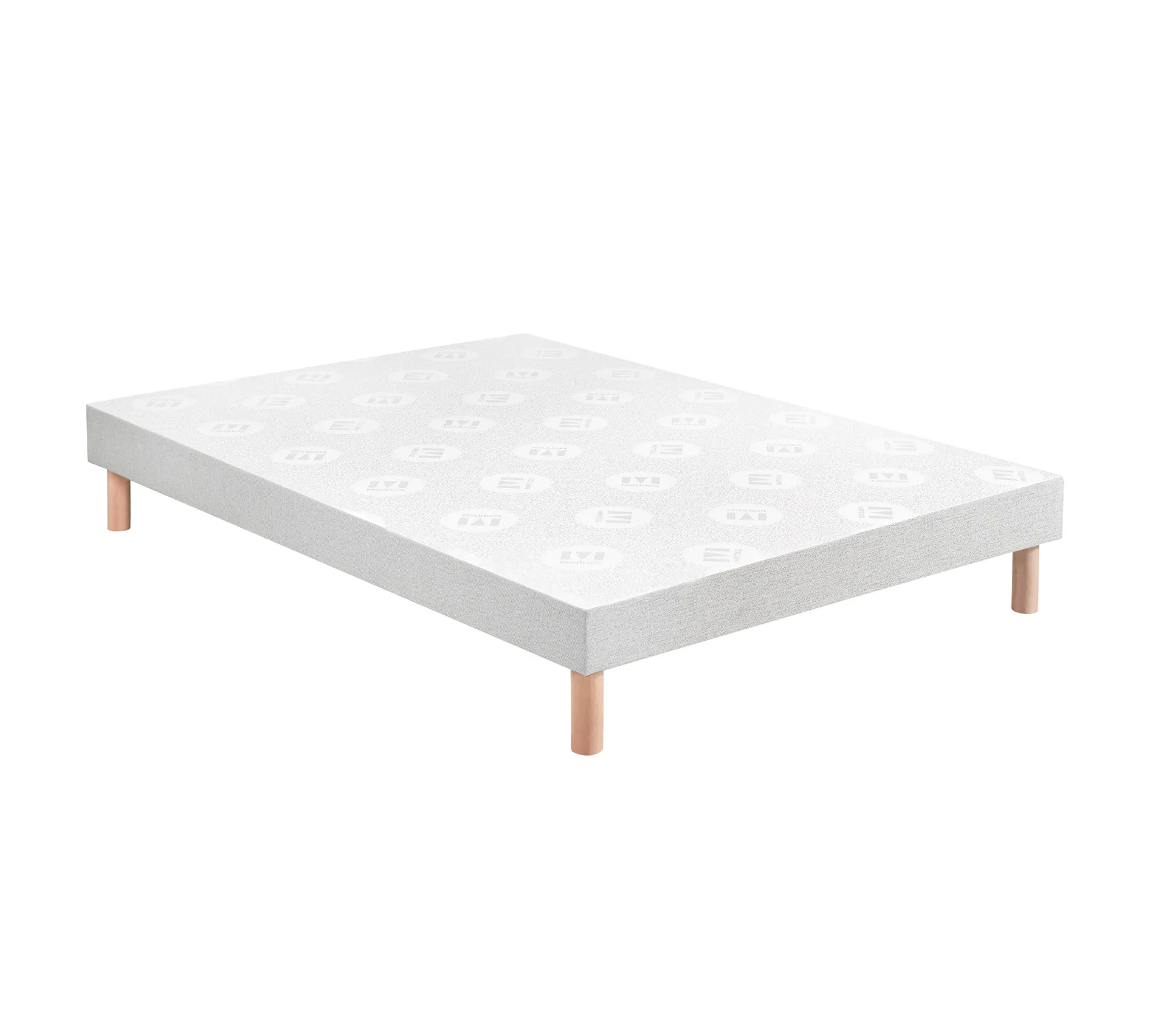 Sommier tapisser blanc renforc� avec pieds neufs 30cm comme 100 Marseille 6 (13)