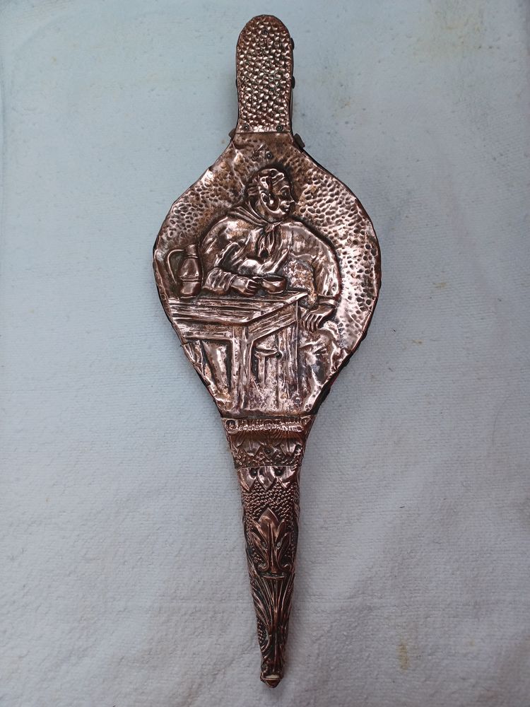 Soufflet en bois et cuivre pour chemin�e ou barbecue 15 Montigny-Lencoup (77)