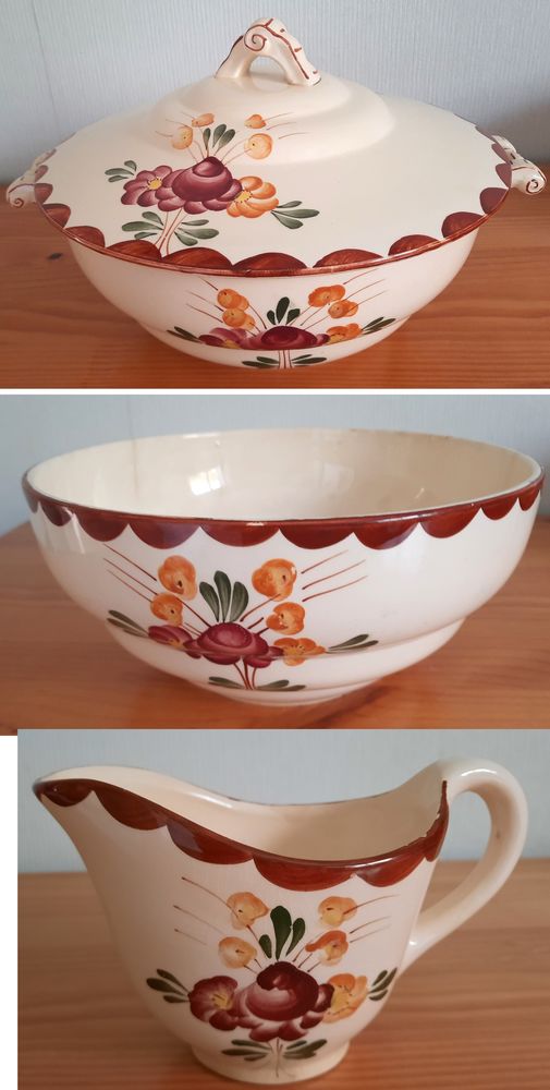 Soupi�re, saladier et sauci�re, FAIENCERIE LONGCHAMP AGEN 55 �chillais (17)