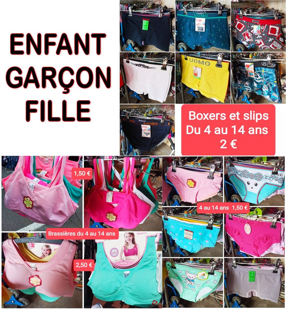 Sous v�tements homme femme enfant neufs � partir de 1,5� 1 Saint-Jean-Pla-de-Corts (66)