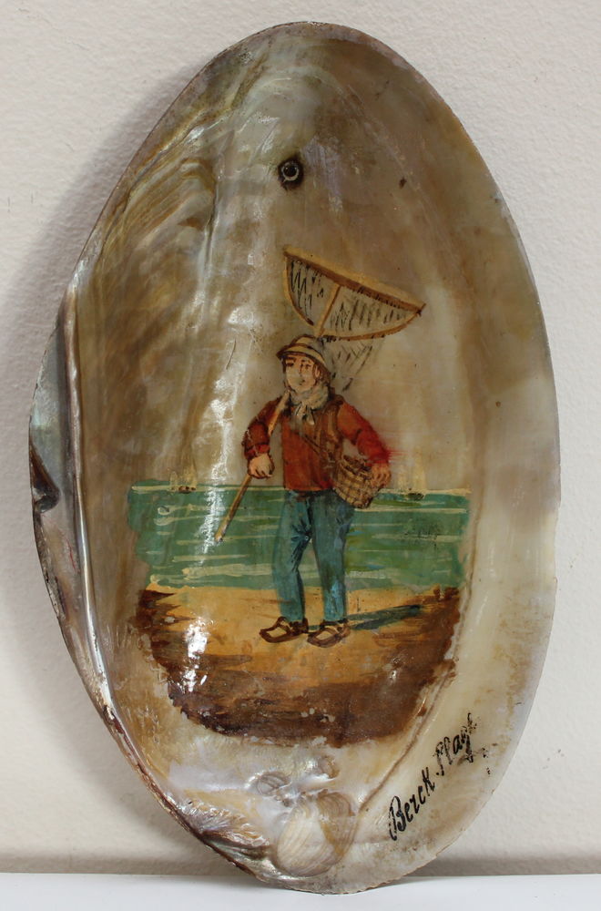 Souvenir du bord de mer p�cheur coquillage ancien 
BERCQ 25 Issy-les-Moulineaux (92)