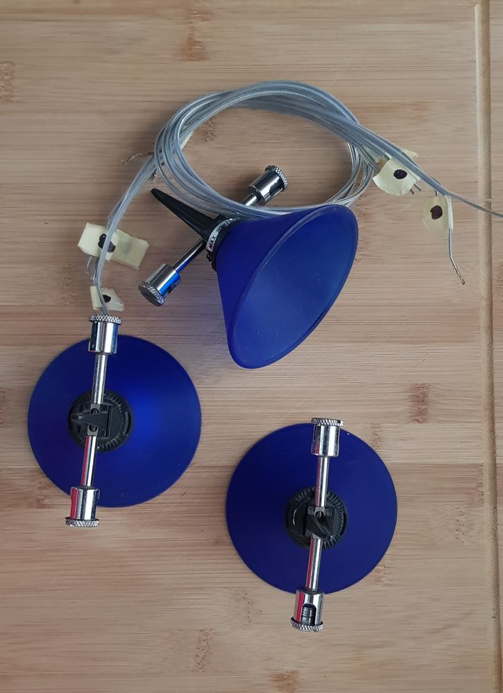 3 Spots en verre poli bleu pour suspension par c�ble 20 Montrouge (92)