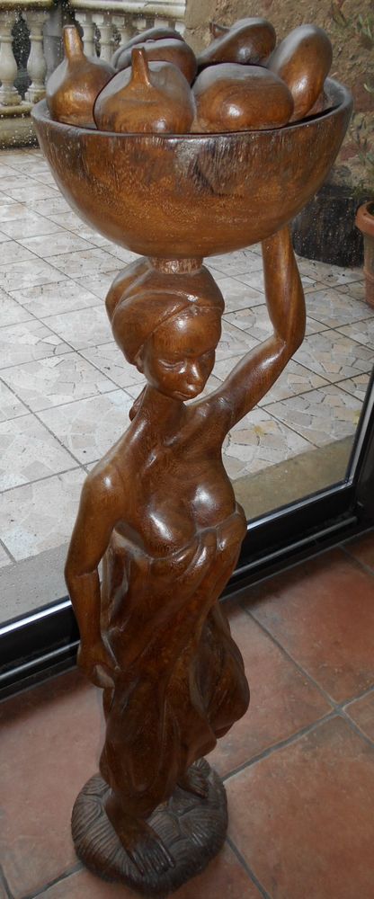 STATUE AFRICAINE en bois d'�b�ne 55 Villecomtal (12)