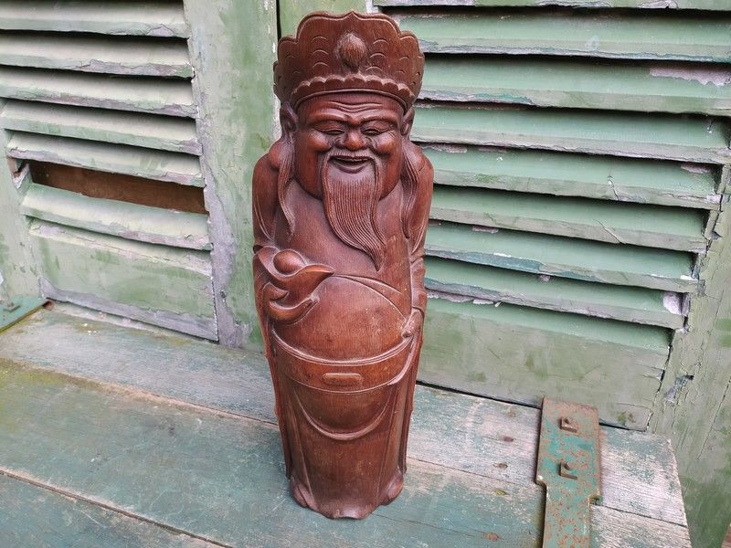 Statue Chine Bambou Chinois Immortel Antique Chinese 250 Loches (37)