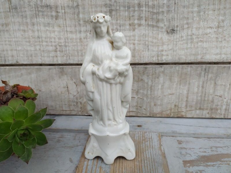 Statue Vierge � l'Enfant Porcelaine de Paris XIX�me 25 Loches (37)