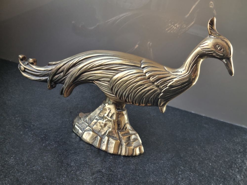 Statuette Faisan m�tal dor� 15 Rodez (12)