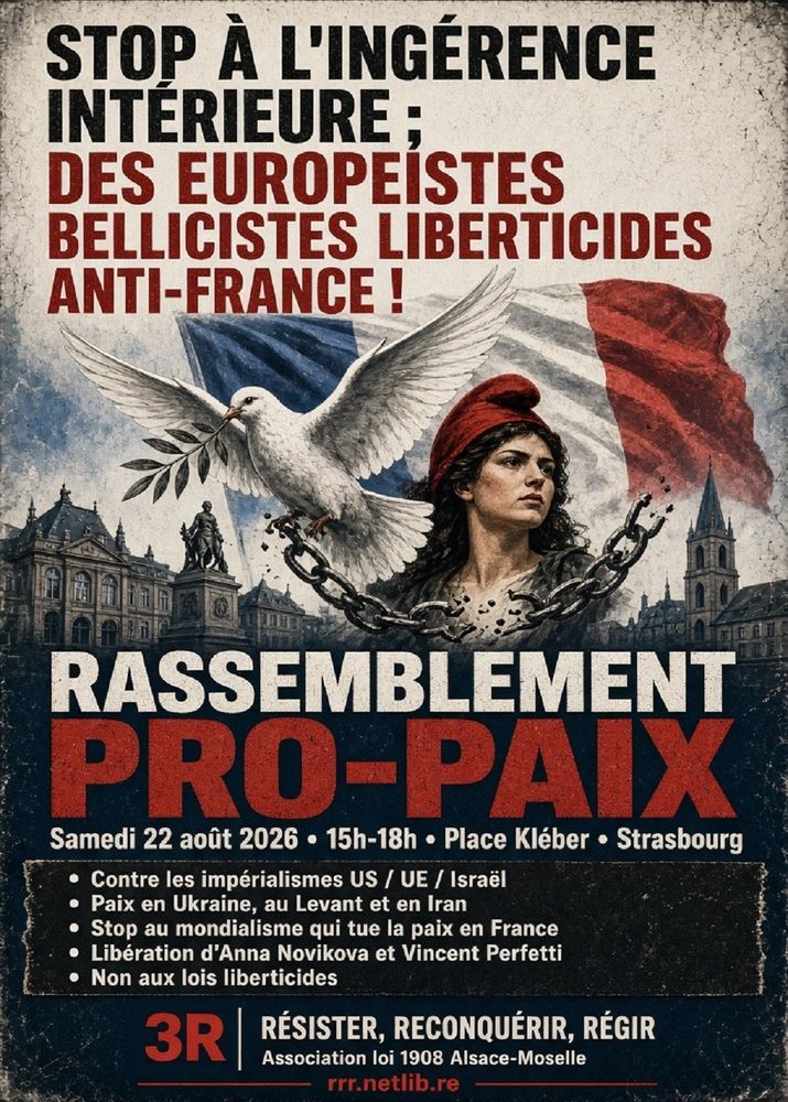 Stop &agrave; l'ing&eacute;rence int&eacute;rieure ; des europ&eacute;istes bellicistes 0 Strasbourg (67)
