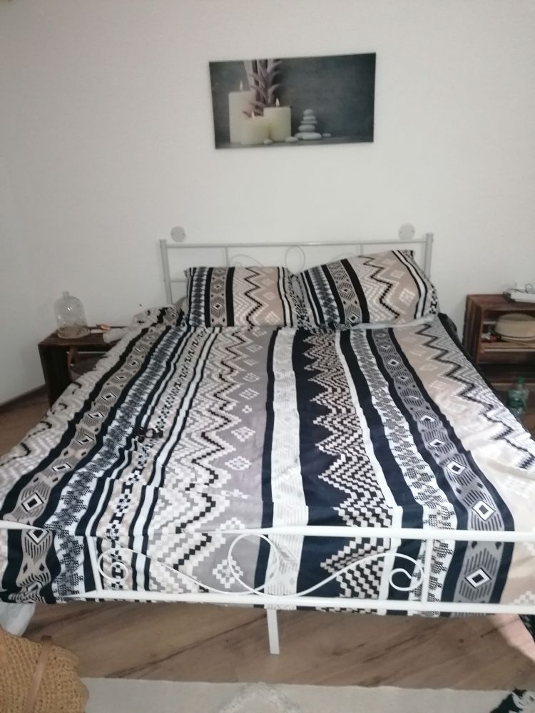 Lit structure m�tallique blanc 60 Idron (64)